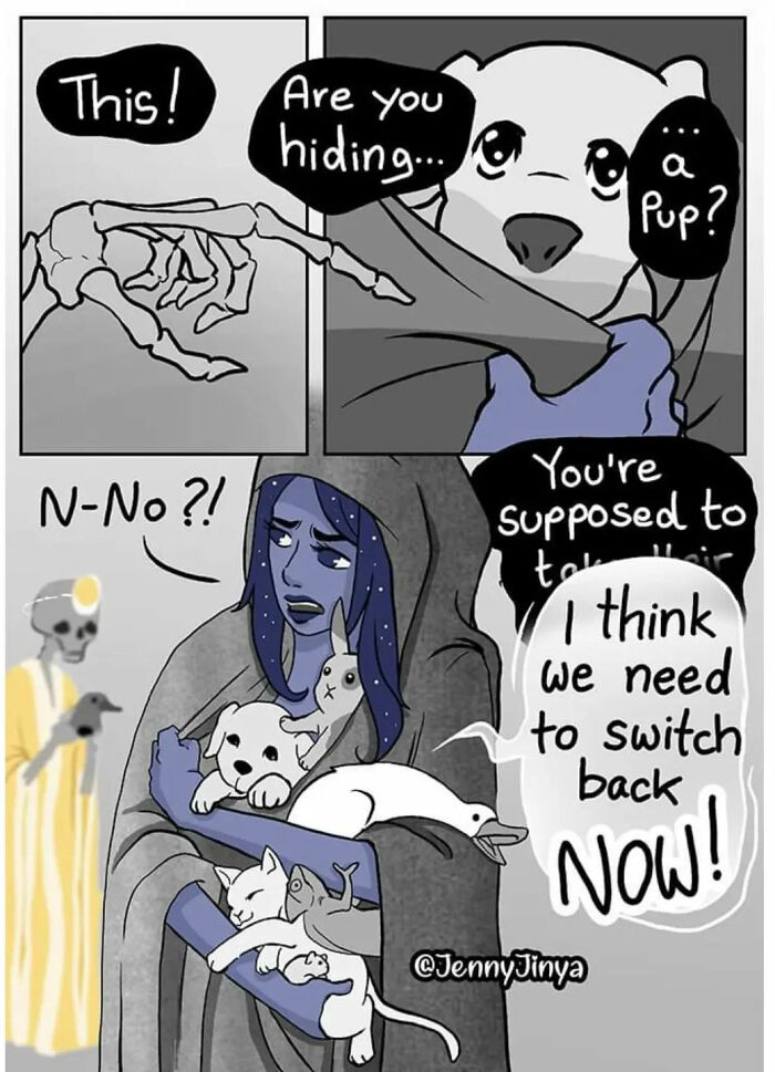 Artist Who Made People Cry With Her Grim Reaper Animal Comics Is Back With New Tearjerkers