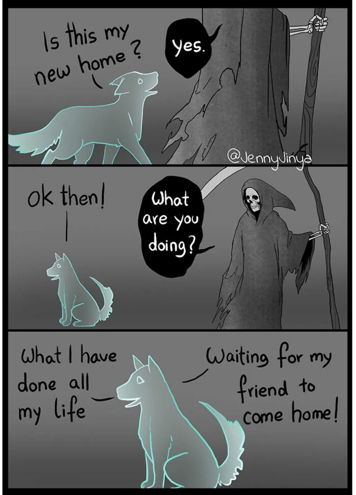 Artist Who Made People Cry With Her Grim Reaper Animal Comics Is Back With New Tearjerkers