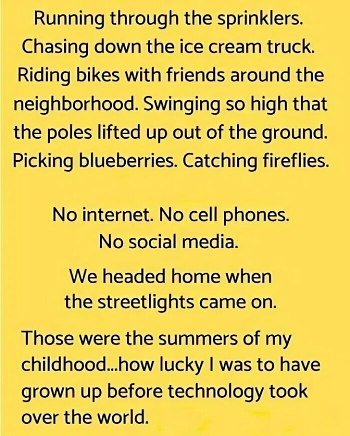 Nostalgic memories of childhood in the 80s and 90s before technology with friends and outdoor summer fun.