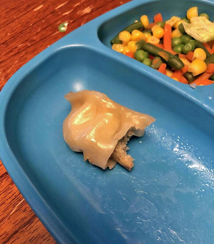 My 4-Year-Old Wouldn't Finish Her Dumpling Because Bites Were Already Taken Out Of It. She's The One Who Took The Bites