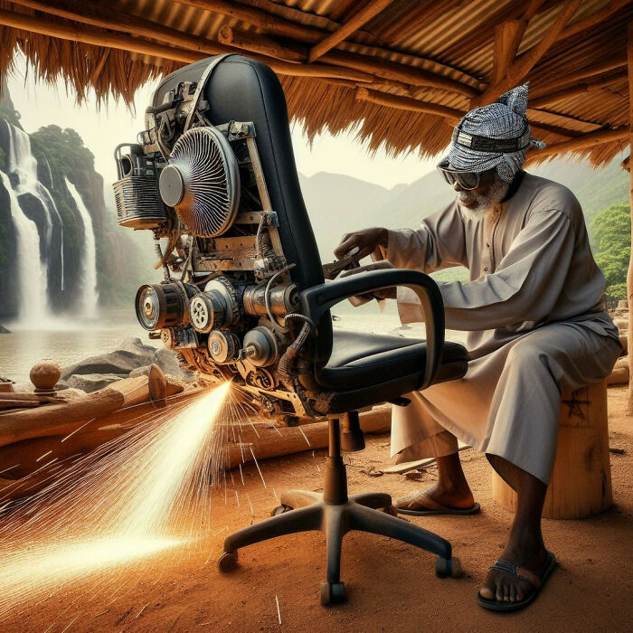 With The Help Of AI, I Made Nigerian Office Chairs Take To The Skies