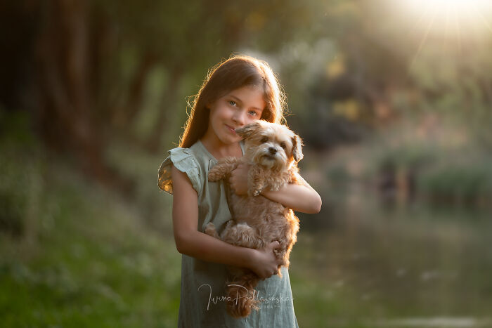 A Girl And Her Puppy