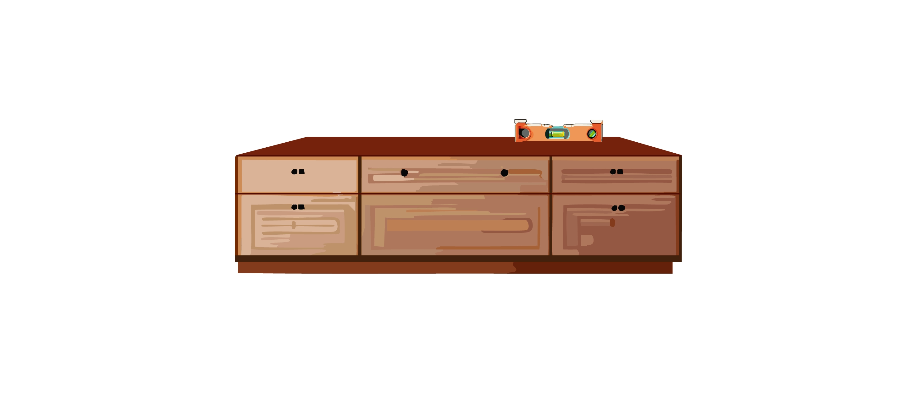 DIY laminate countertop installation step 5. Level the Cabinets