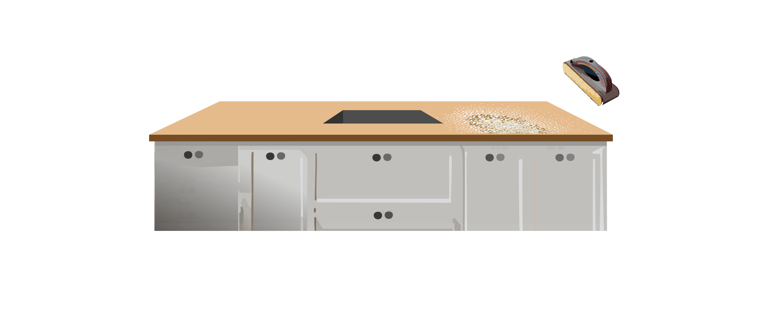 Resurface laminate countertop Step 2. Sand the Surface