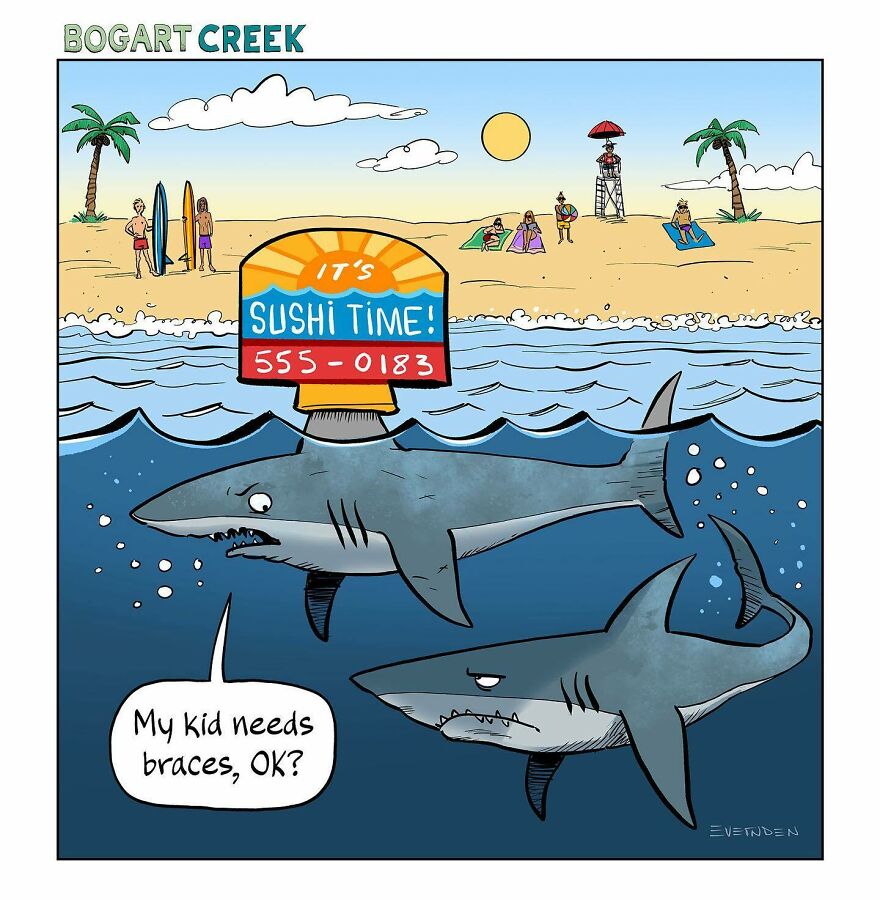 Meet Derek Evernden's Funny Single-Panel Comics (New Pics)