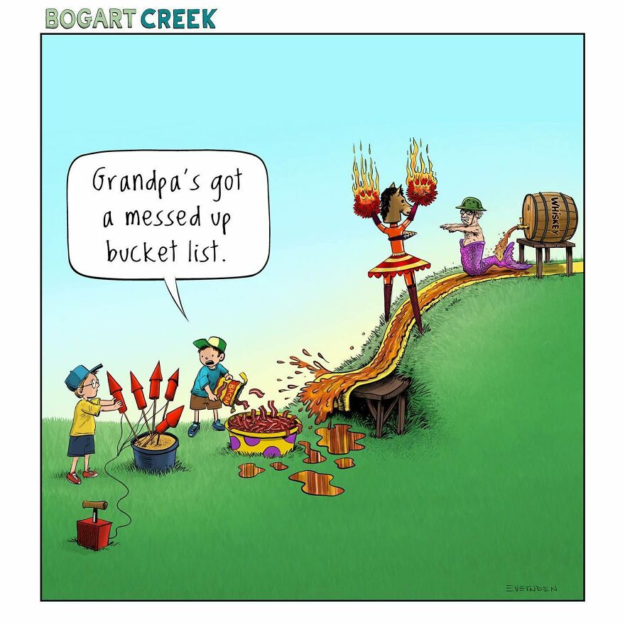 Meet Derek Evernden's Funny Single-Panel Comics (New Pics)