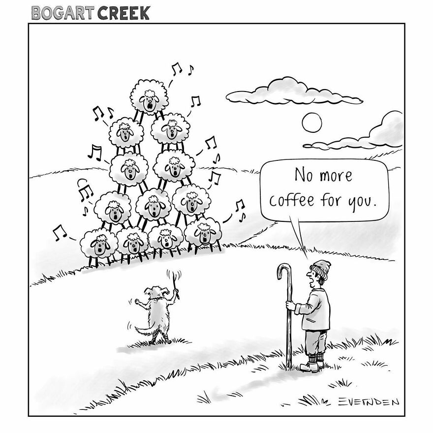 Meet Derek Evernden's Funny Single-Panel Comics (New Pics)