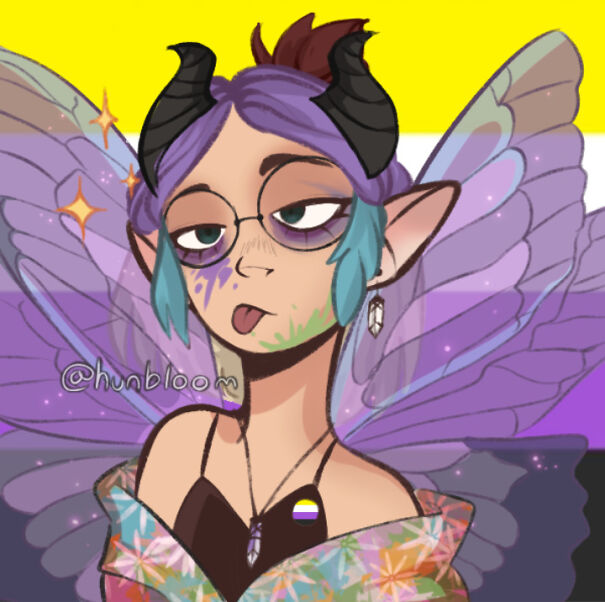 My Profile Picture And What I Would Like To Look Like, I Would've Created A More Realistic Version Without The Wings, Horns, And Other Stuff But I Would Have To Recreate It