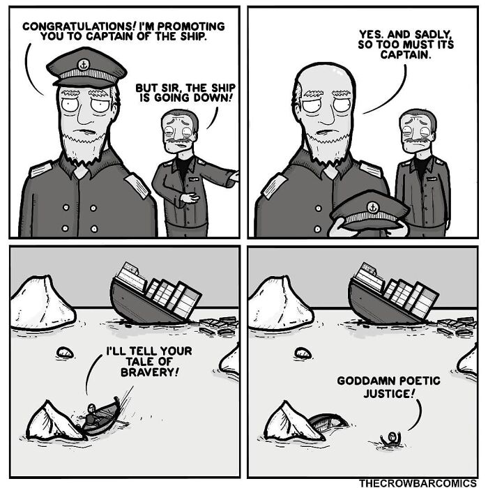 A Comic About Captain Of The Ship By The Crowbar Comics