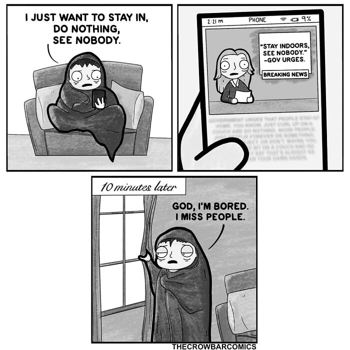 A Comic About Staying In By The Crowbar Comics