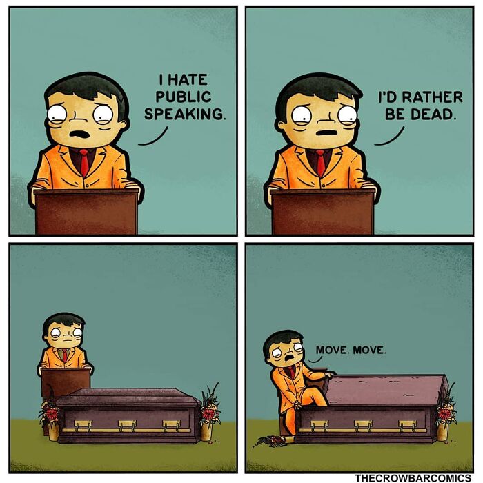 A Comic About Public Speaking By The Crowbar Comics
