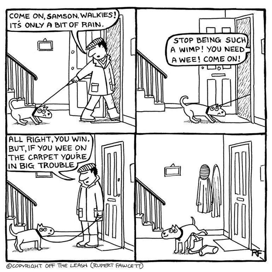 This Artist Captures Silly Moments That Happen In A Dog Owner's Life