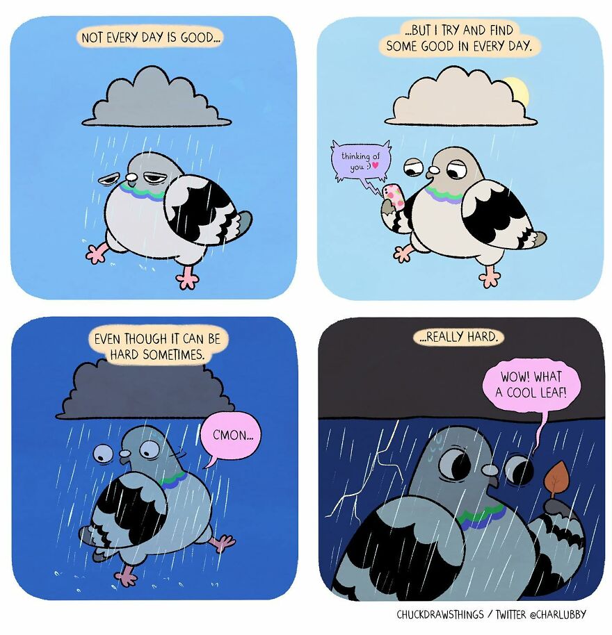 This Artist Creates Comics About Mental Illness Using Pigeons (New Pics)