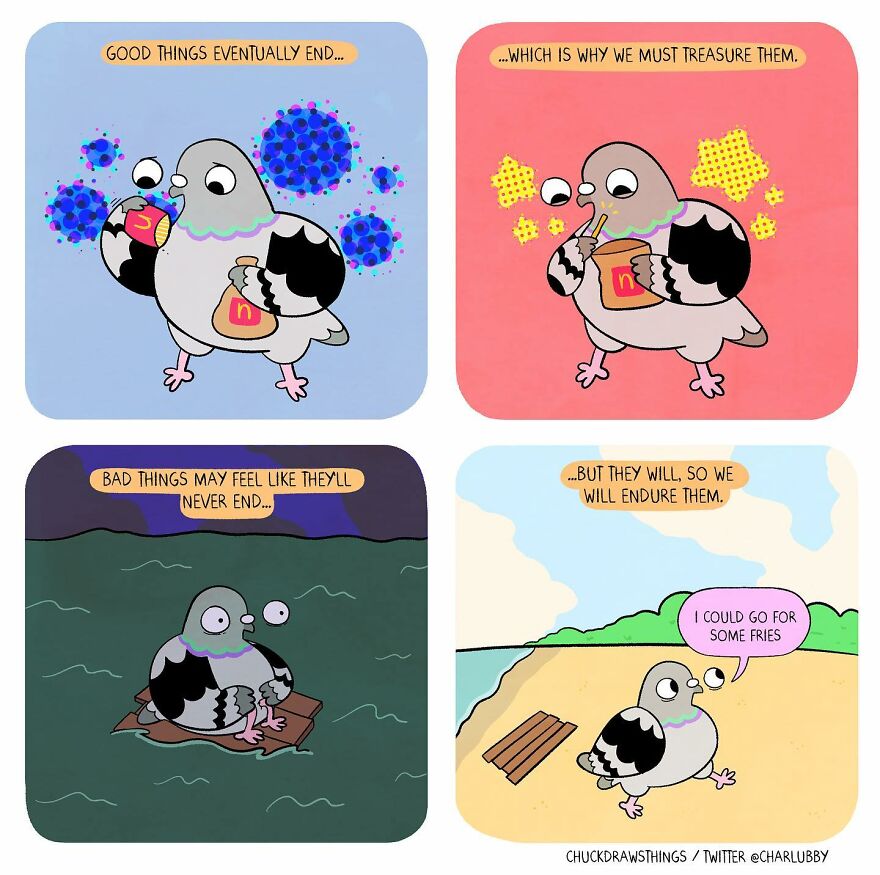 This Artist Creates Comics About Mental Illness Using Pigeons (New Pics)