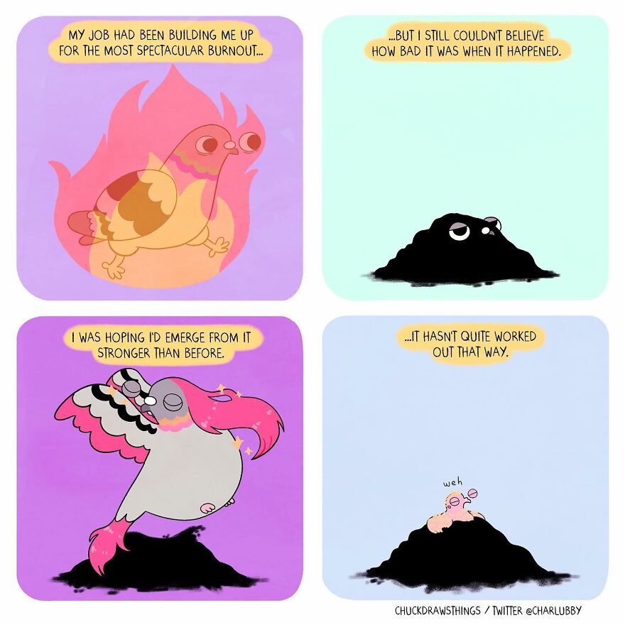 This Artist Creates Comics About Mental Illness Using Pigeons (New Pics)