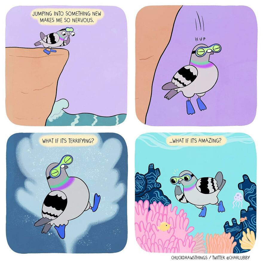 This Artist Creates Comics About Mental Illness Using Pigeons (New Pics)