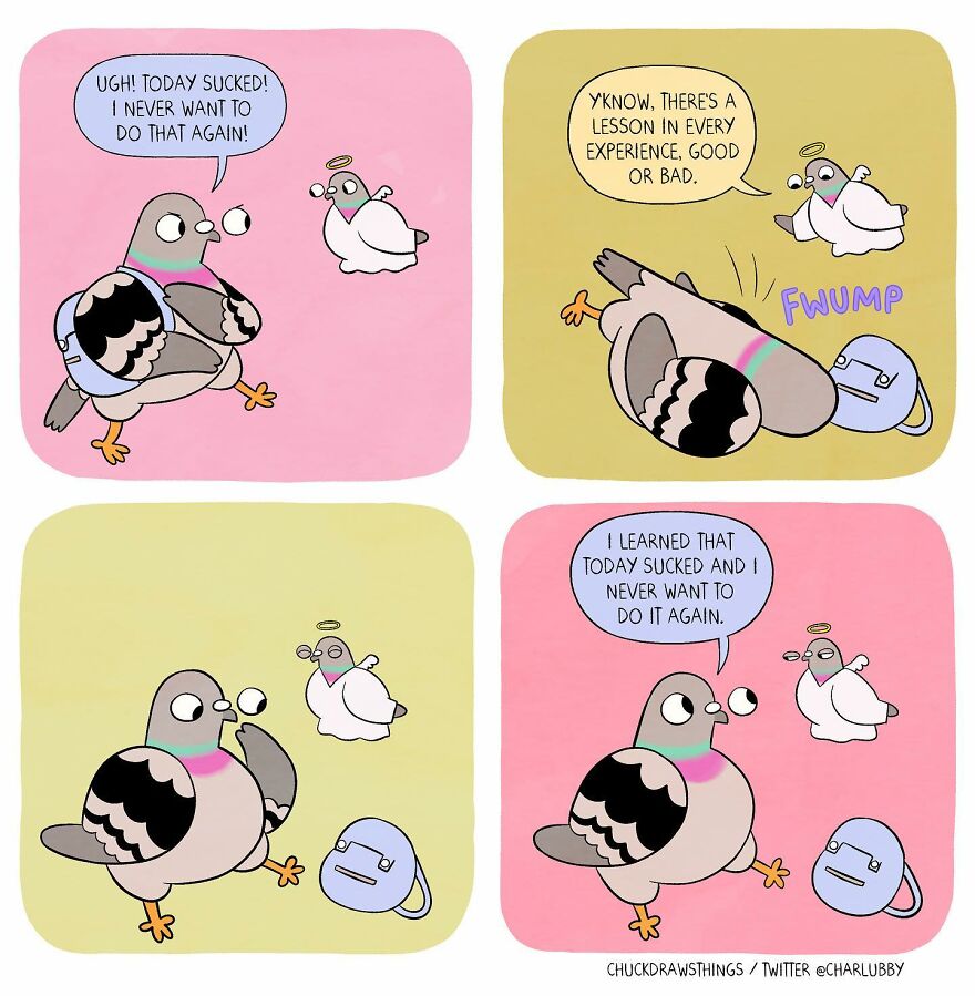 This Artist Creates Comics About Mental Illness Using Pigeons (New Pics)