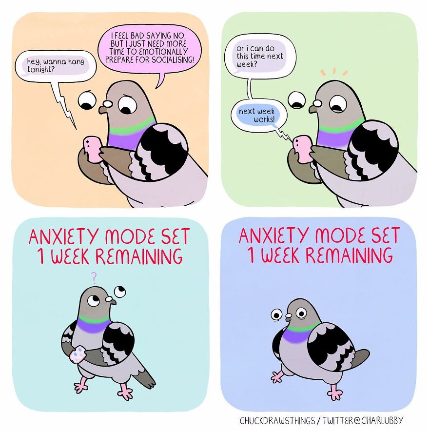 This Artist Creates Comics About Mental Illness Using Pigeons (New Pics)