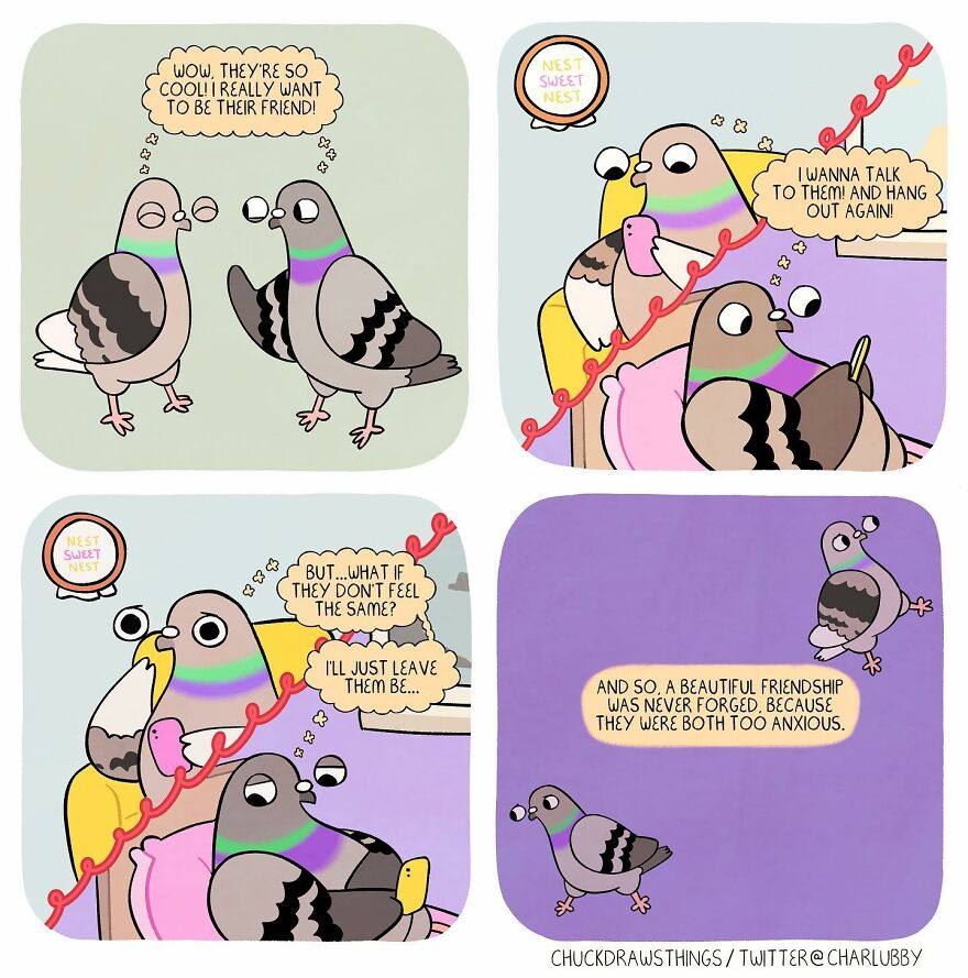 This Artist Creates Comics About Mental Illness Using Pigeons (New Pics)