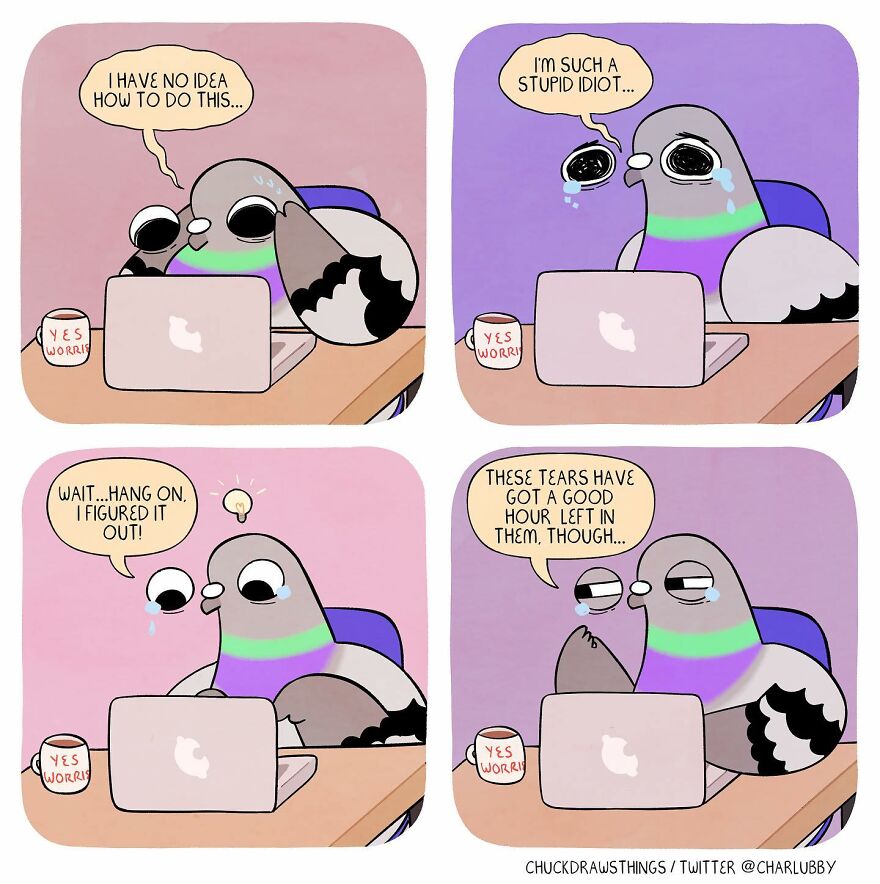 This Artist Creates Comics About Mental Illness Using Pigeons (New Pics)