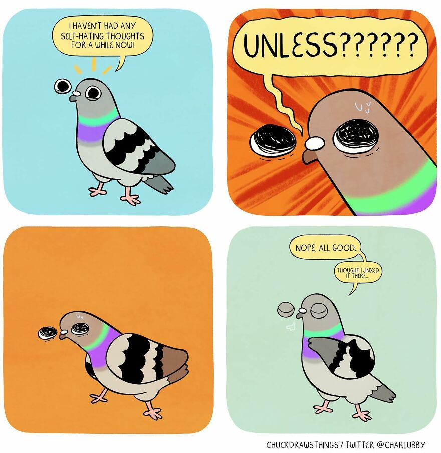 This Artist Creates Comics About Mental Illness Using Pigeons (New Pics)