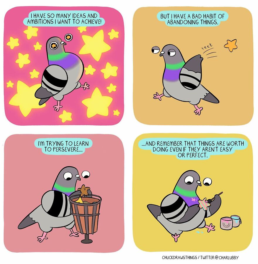 This Artist Creates Comics About Mental Illness Using Pigeons (New Pics)