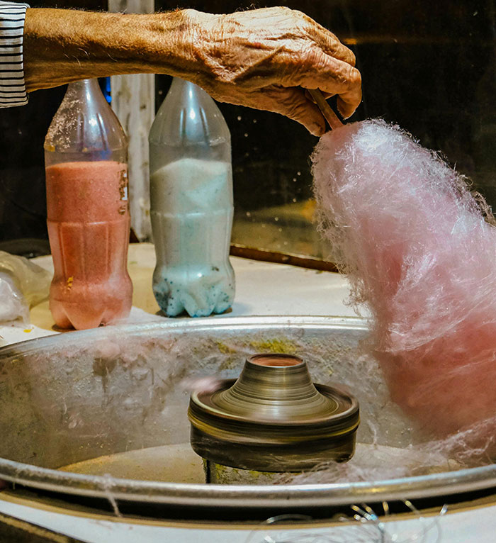 A Person Making Cotton Candy
