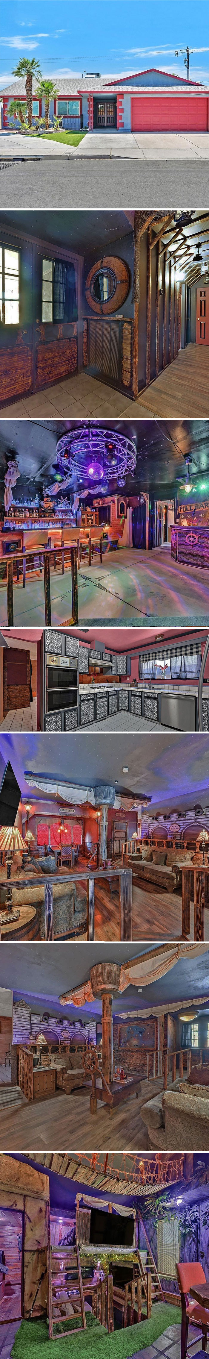 You Never Know What’s Going On Inside A Home, Las Vegas Pirate Ship Club With An Attached Indiana Jones Casita Edition $349,999
