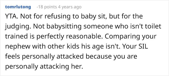 Aunt Refuses To Babysit Her Nephew Until He’s Potty Trained, Gets Accused Of “Parent-Shaming” Aunt Refuses To Babysit Her Nephew Until He’s Potty Trained, Gets Accused Of “Parent-Shaming”