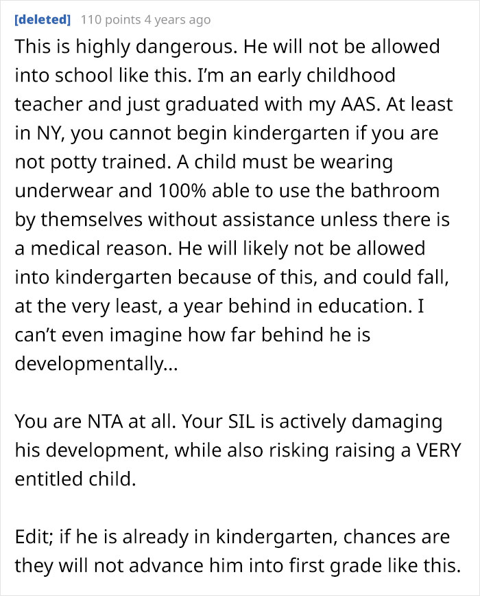 Aunt Refuses To Babysit Her Nephew Until He’s Potty Trained, Gets Accused Of “Parent-Shaming” Aunt Refuses To Babysit Her Nephew Until He’s Potty Trained, Gets Accused Of “Parent-Shaming”