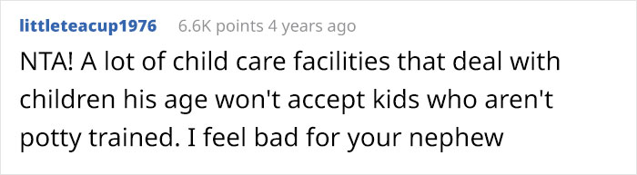 Aunt Refuses To Babysit Her Nephew Until He’s Potty Trained, Gets Accused Of “Parent-Shaming” Aunt Refuses To Babysit Her Nephew Until He’s Potty Trained, Gets Accused Of “Parent-Shaming”