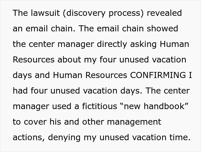 &ldquo;Four Paid Unused Vacation Days Will Cost You Thousands&rdquo;: Worker Complies With A Made-Up Rule
