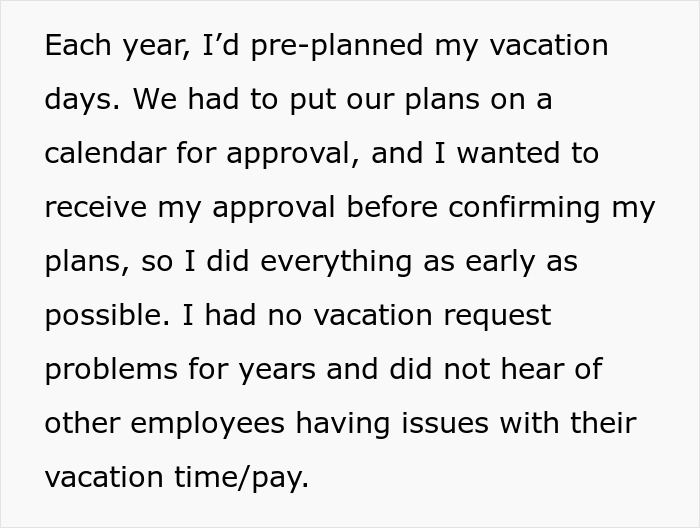 &ldquo;Four Paid Unused Vacation Days Will Cost You Thousands&rdquo;: Worker Complies With A Made-Up Rule