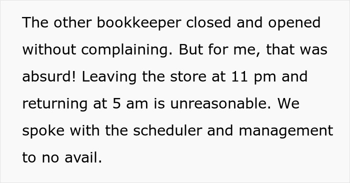 "Close At 11 PM, Open At 5 AM": Management Refuses To Let Employee Switch Schedules, Regrets It