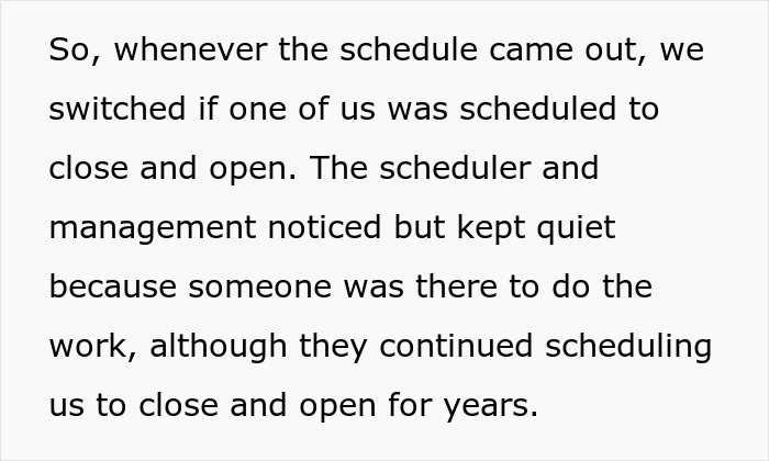 "Close At 11 PM, Open At 5 AM": Management Refuses To Let Employee Switch Schedules, Regrets It