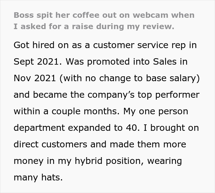 Person Earns Company Millions So They Ask For A $20k Raise, Quits Because Of Boss’ Dramatic Reaction Person Earns Company Millions So They Ask For A $20k Raise, Quits Because Of Boss’ Dramatic Reaction