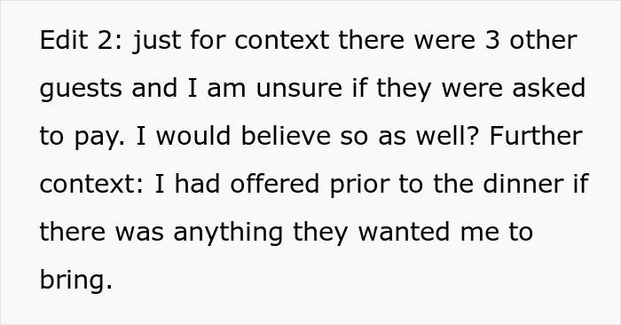 Person Has To Pay $17 For A Dinner Party They Assumed Was Free, Gets Mad And Vents Online Person Has To Pay $17 For A Dinner Party They Assumed Was Free, Gets Mad And Vents Online