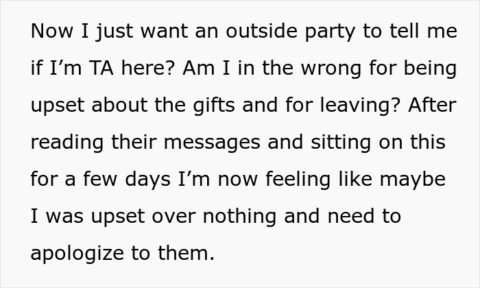 Woman Doesn't Get A Single Real Present From Family, Goes No-Contact, Asks If She Overreacted