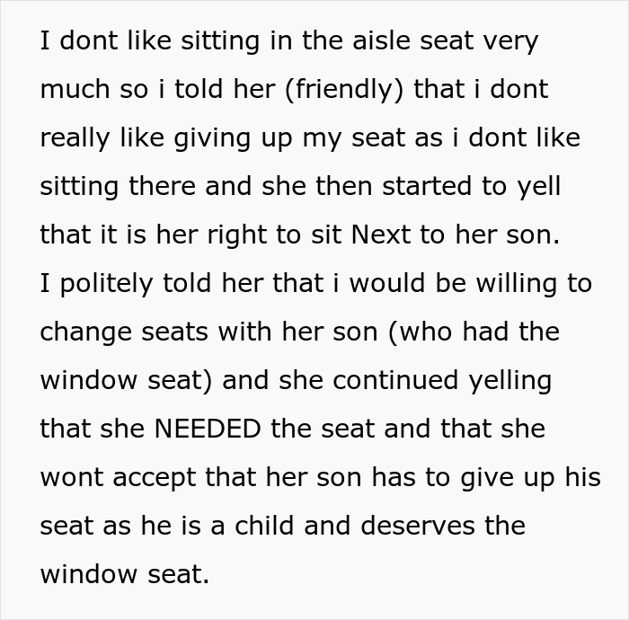 Plane Passenger Finds Her Seat Occupied By Mom With A Kid After Coming Back From The Bathroom