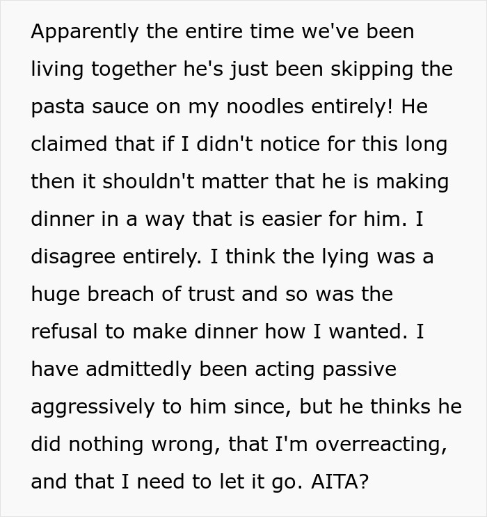 Spaghetti With No Tomato “Essence” Leads Woman To Uncover The Many Lies BF Fed Her Spaghetti With No Tomato “Essence” Leads Woman To Uncover The Many Lies BF Fed Her