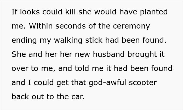 Bridezilla Hides Veteran's Cane That Doesn't Fit Her Wedding Aesthetic, Regrets It Immediately Bridezilla Hides Veteran's Cane That Doesn't Fit Her Wedding Aesthetic, Regrets It Immediately