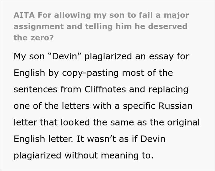 Dad Thinks Son Deserved The Punishment After He Was Caught Cheating, Mom Is Mad