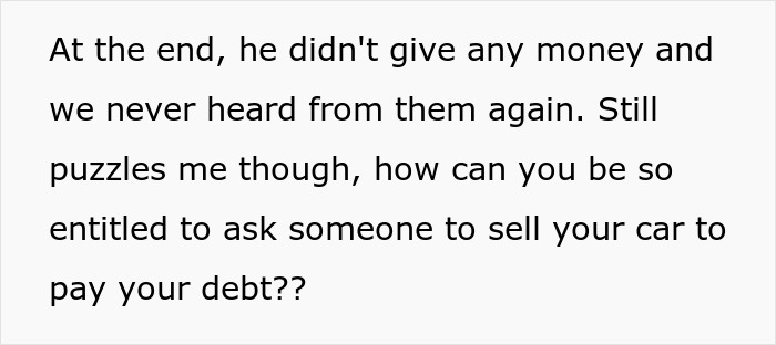 Guy Refuses To Sell His Car To Help Out 'Broke' Friends Who Just Had A Luxurious Wedding Guy Refuses To Sell His Car To Help Out 'Broke' Friends Who Just Had A Luxurious Wedding