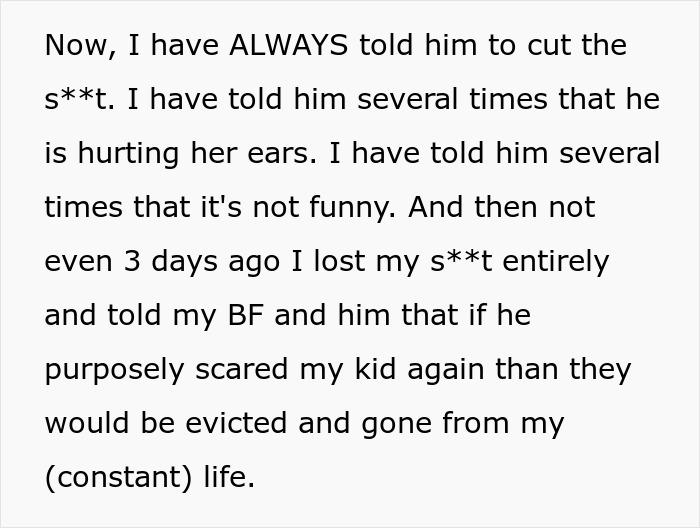 Man Refuses To Stop 12 Y.O. From Scaring Their New Baby, Mom Serves Them An Eviction Notice Man Refuses To Stop 12 Y.O. From Scaring Their New Baby, Mom Serves Them An Eviction Notice