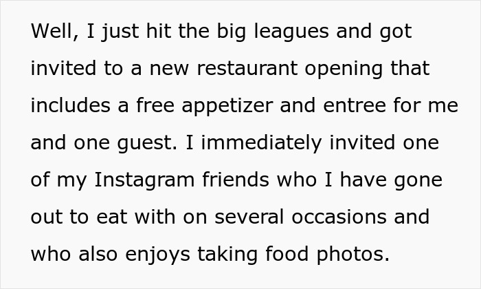 Man Requests A Free Meal, Which His GF Accepted Due To Her Hobby He Continually Made Fun Of Man Requests A Free Meal, Which His GF Accepted Due To Her Hobby He Continually Made Fun Of