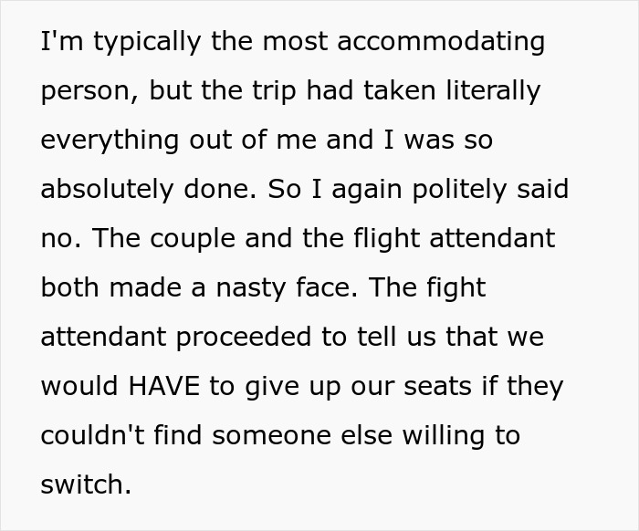 &ldquo;I Was So Absolutely Done&rdquo;: Woman Refuses To Be Moved From Her Seat By Entitled Passengers