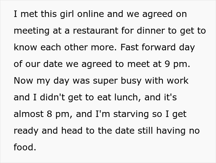 Guy Doesn't Understand Why Date Got Upset He Ate Without Her, The Internet Doesn&rsquo;t Hold Back