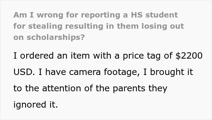 Neighbor's $2,200 Package Is Stolen By 17 Y.O., The Owner Is Accused Of &lsquo;Ruining Kid's Life&rsquo;