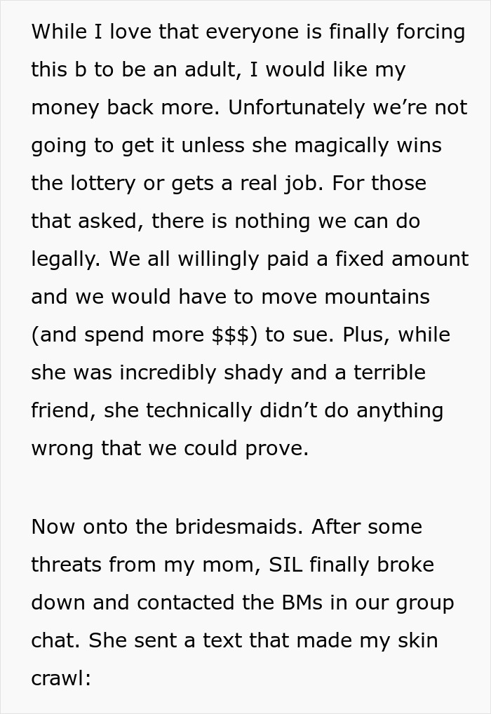 Bridesmaid Finds Out Bride Pocketed $7k From Bridal Party, Exposes Her In A Group Chat Bridesmaid Finds Out Bride Pocketed $7k From Bridal Party, Exposes Her In A Group Chat