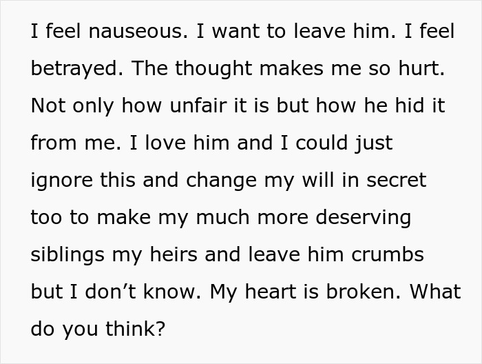 Woman At Breaking Point After Finding Partner&rsquo;s New Will: &ldquo;My Heart Is Broken&rdquo;
